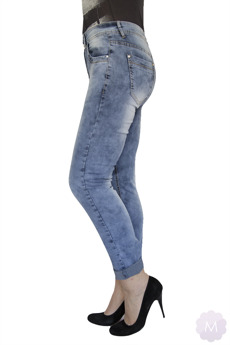 Damskie spodnie jeansy wycierane i drapane firmy MyChristy (H938-3)