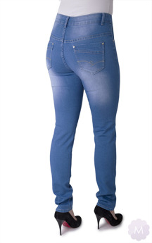Elastyczne spodnie damskie jeansowe rurki z wysokim stanem