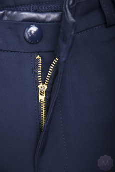 Eleganckie granatowe spodnie rurki z wysokim stanem Goodies (Y061-2B)
