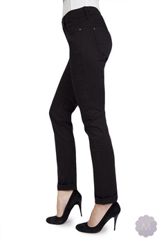 Elastyczne spodnie czarne lekko zwężane z wyższym stanem Goodies (W050)