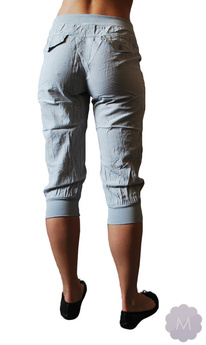 Damskie letnie spodenki szare ze ściągaczem 100% bawełny