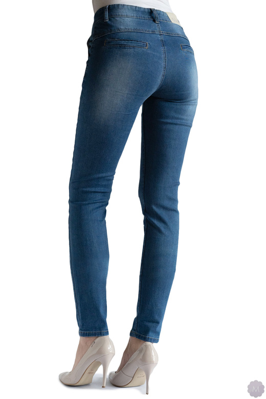 Spodnie jeansy rurki niebieskie z wyższym stanem PUSH-UP (M6534)