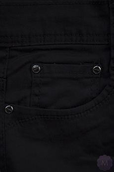 Elastyczne spodnie czarne lekko zwężane z wyższym stanem Goodies (W050)