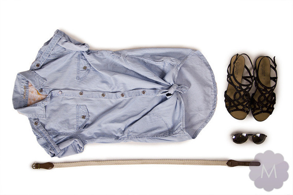 Damska koszula jeansowa jasno niebieska przetarta 