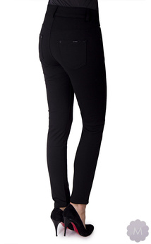 Ocieplane spodnie leginsy rurki czarne z wyższym stanem (A5802-1)