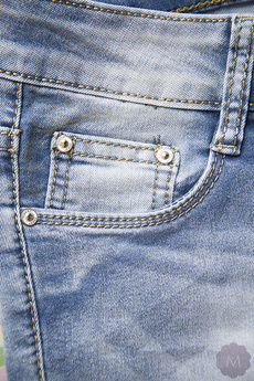 Damskie spodnie rurki jeansowe wycierane wyższe biodrówki (Y253)