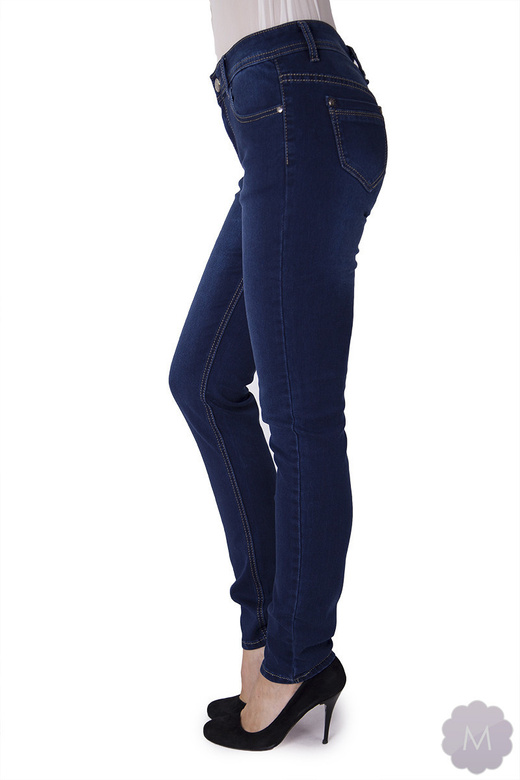 Spodnie jeansy rurki granatowe z wyższym stanem PUSH-UP (M3970)