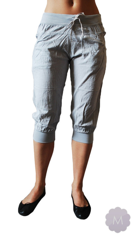 Damskie letnie spodenki szare ze ściągaczem 100% bawełny