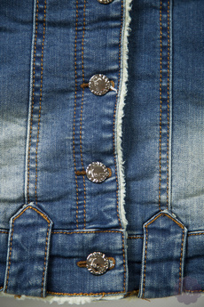 Ocieplana kamizelka jeansowa granatowa lekko przetarta (CW6681)