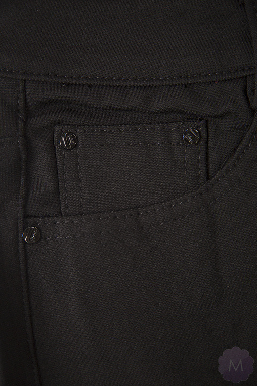 Ocieplane spodnie leginsy rurki czarne z wyższym stanem (A5802-1)