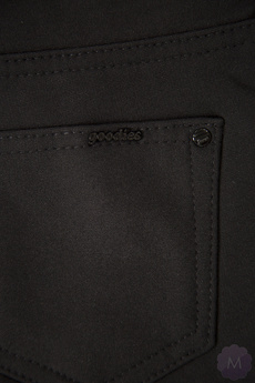 Ocieplane spodnie leginsy rurki czarne z wyższym stanem (A5802-1)