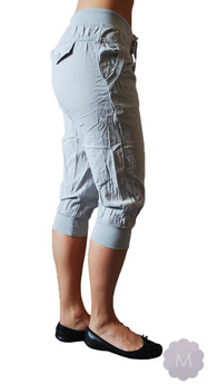 Damskie letnie spodenki szare ze ściągaczem 100% bawełny