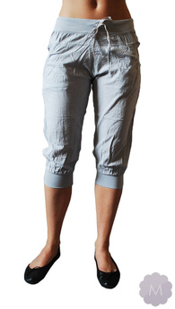 Damskie letnie spodenki szare ze ściągaczem 100% bawełny