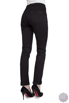 Elastyczne spodnie czarne lekko zwężane z wyższym stanem Goodies (W050)