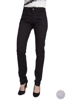 Elastyczne spodnie czarne lekko zwężane z wyższym stanem Goodies (W050)