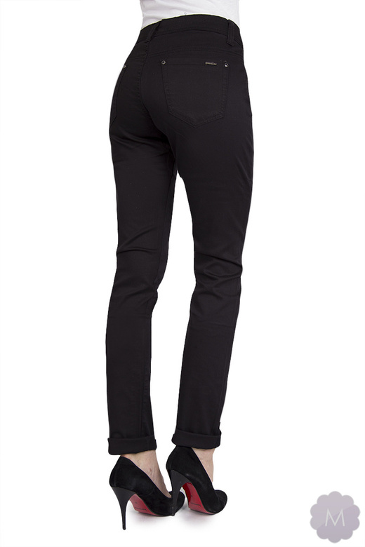 Elastyczne spodnie czarne lekko zwężane z wyższym stanem Goodies (W050)