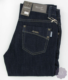 Spodnie jeansowe damskie rurki z podwyższonym stanem granatowe gniecione