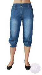 Damskie spodenki krótkie jeansowe na gumie z wyższym stanem