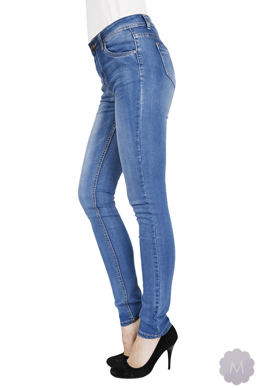 Spodnie mocne rurki damskie jeansowe z wyższym stanem (PTL-S2501)