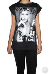 Czarna koszulka / tunika OVERSIZE  -  DIAMONDS