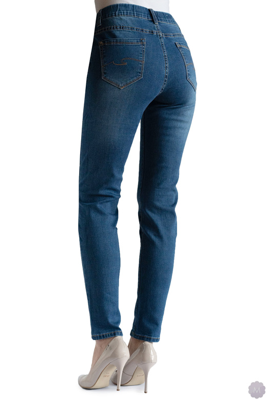 Spodnie jeans damskie rurki z wysokim stanem pas ze ściągaczem  (Y-6667)