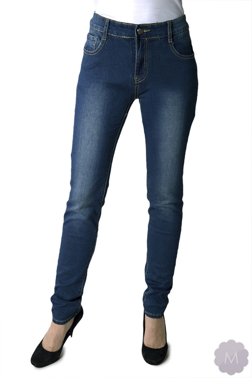 Spodnie jeansy rurki granatowe z wyższym stanem PUSH-UP (M6162)