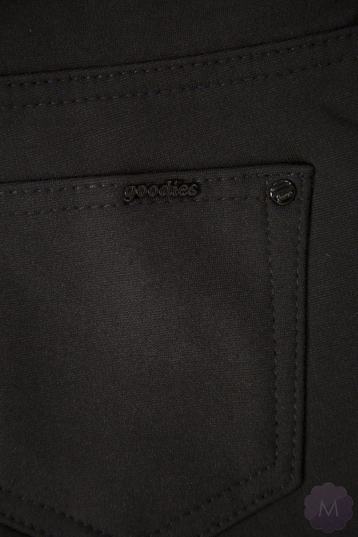 Ocieplane spodnie leginsy rurki czarne z wyższym stanem (A5802-1)