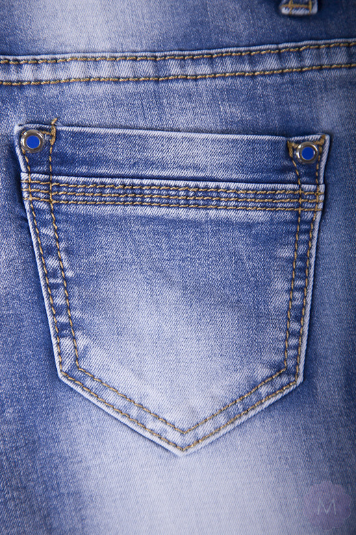Elastyczne spodnie jeansowe rurki niebieskie wytarte firmy BS (S522)