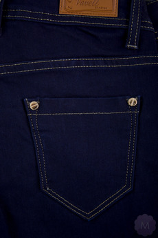Elastyczne spodnie jeansowe rurki kolor granatowy firmy Vavell (VA202)