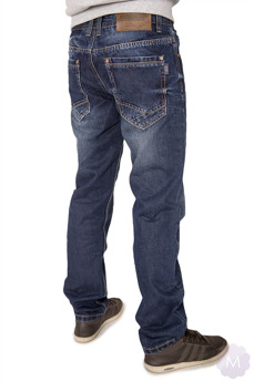 Granatowe męskie spodnie jeansowe lekko zwężane