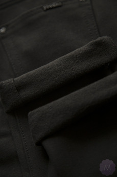 Ocieplane spodnie leginsy rurki czarne z wyższym stanem (A5802-1)